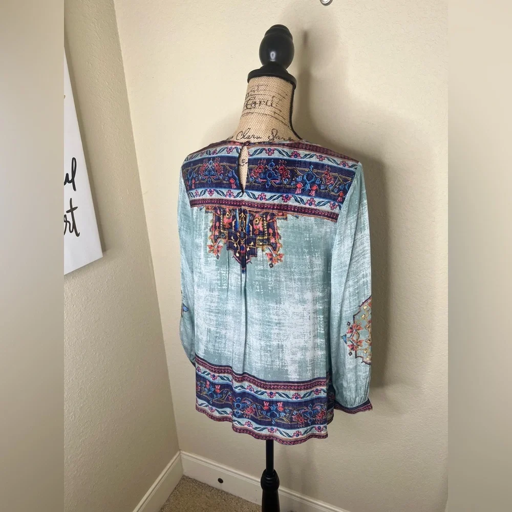 NTM: Anthropologie Vineet Bahl Prudence Blouse with Embroidery & Multicolor Sz M